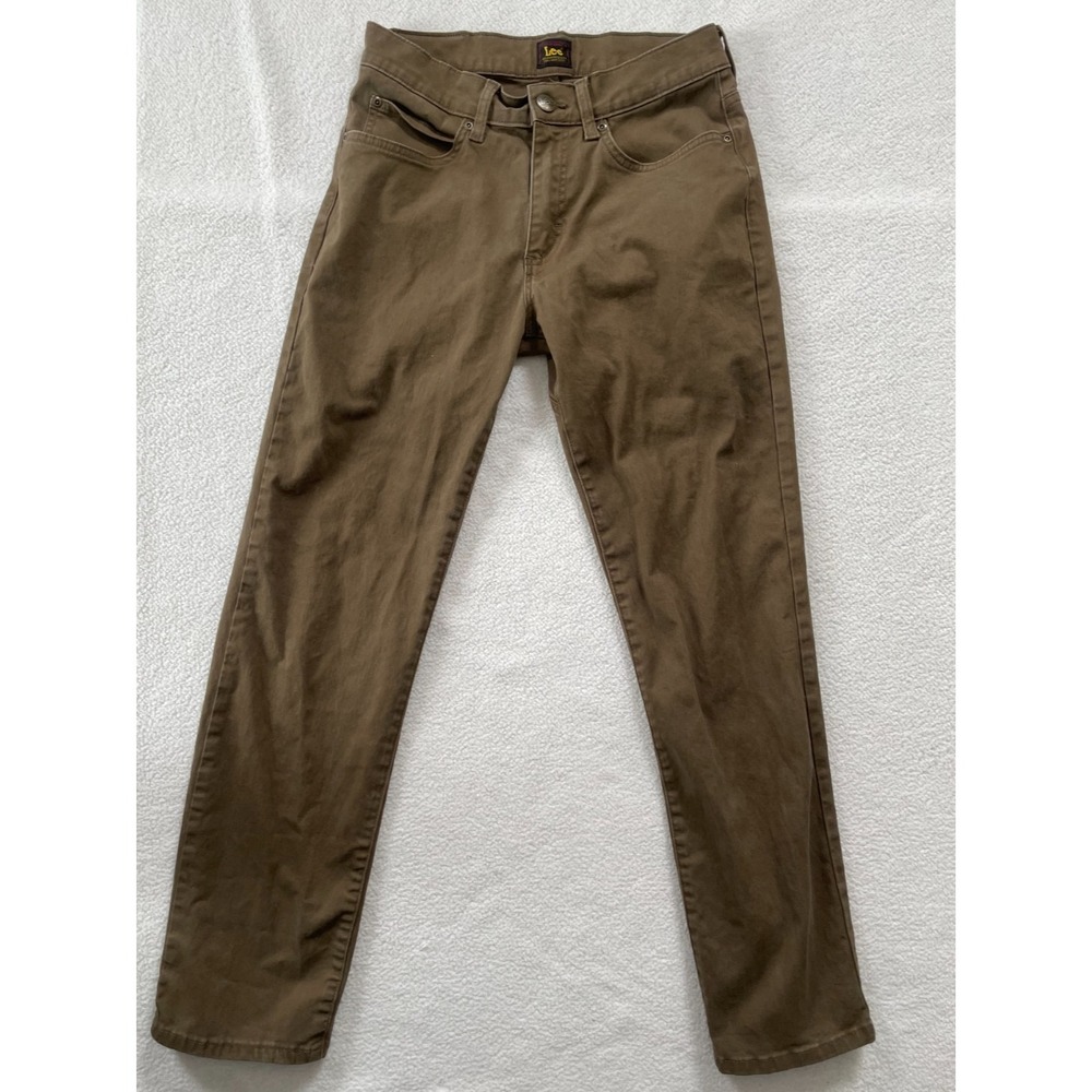 Lee 5 Pocket Stretch Twill Pants Dark Brown Mens 29x30 (measures‎ 28x29) Stretch